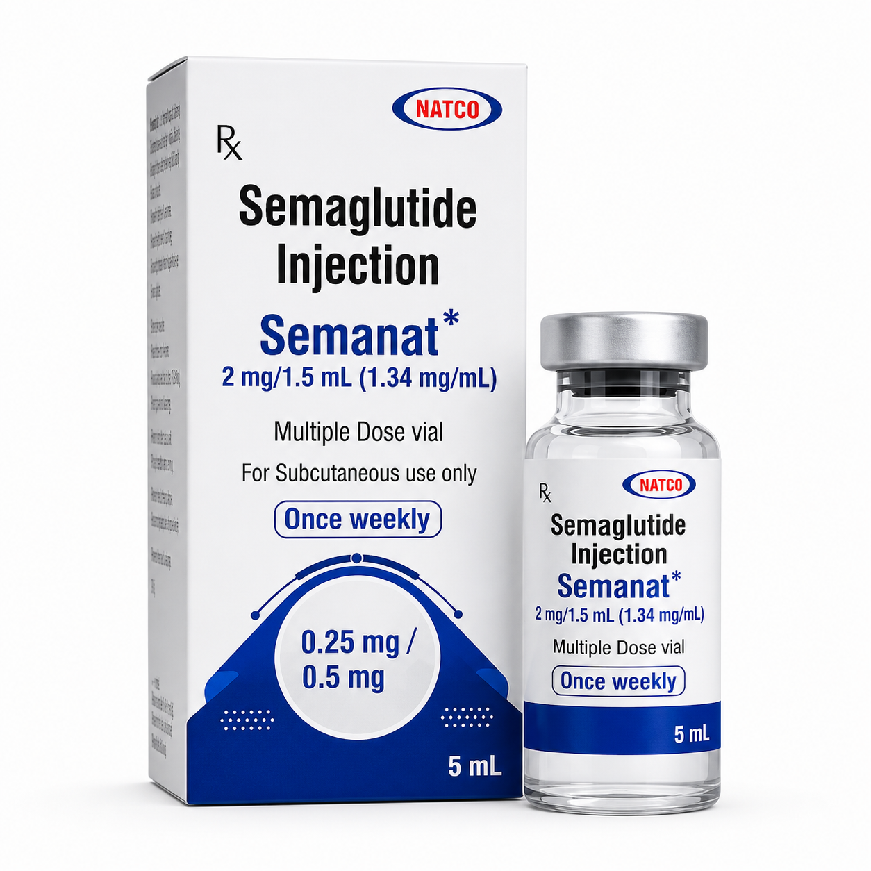 Semaglutide Injection 0.25 mg,0.50 mg 5mL 1 Semaglutide Injection 0.25 mg,0.50 mg 5mL